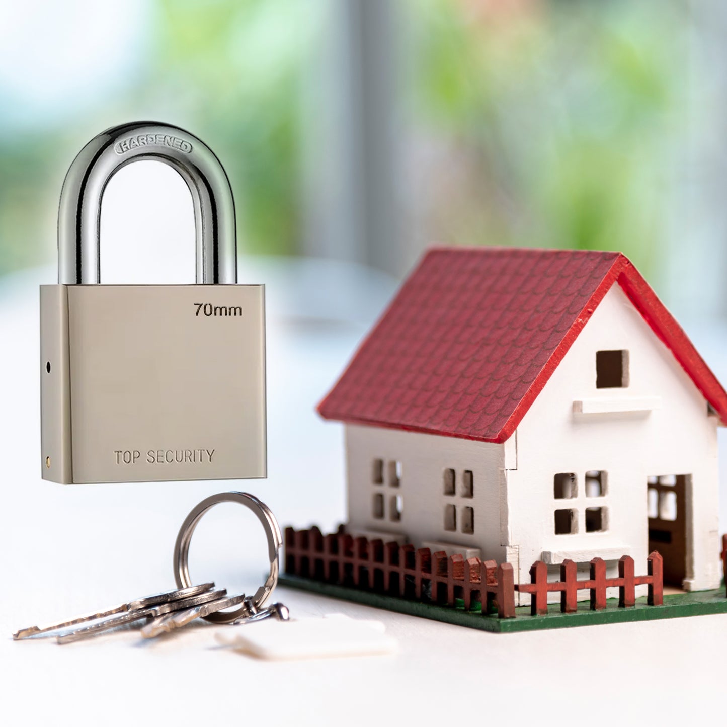 Heavy Steel Premium Square Padlock 70mm With 4 Keys  Multipurpose Hardened Shackle Padlock For Door Gate Shutter And Home - Happy Price - Image 4