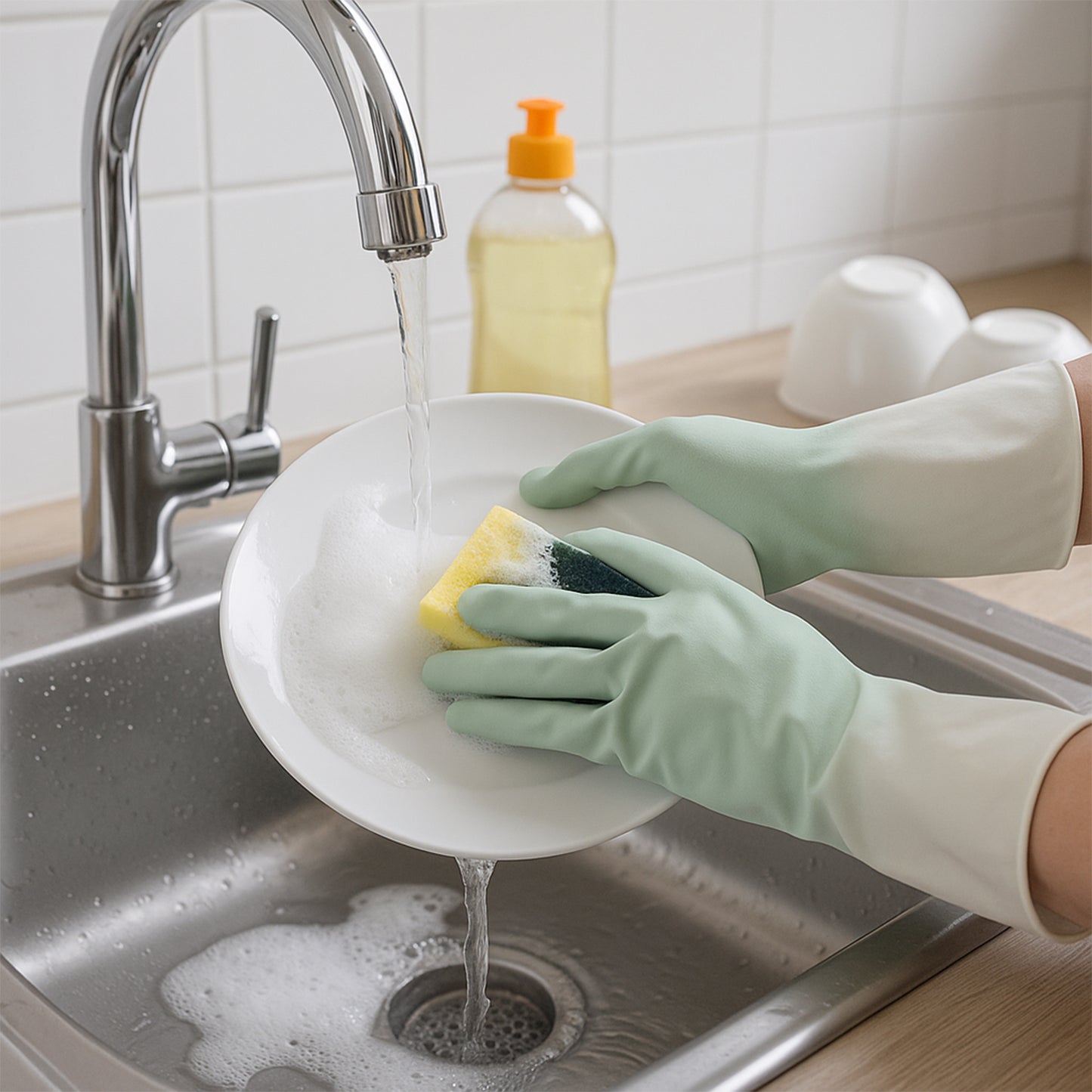 Latex Household Gloves (2 Pair  Mix Color) - Happy Price - Image 6