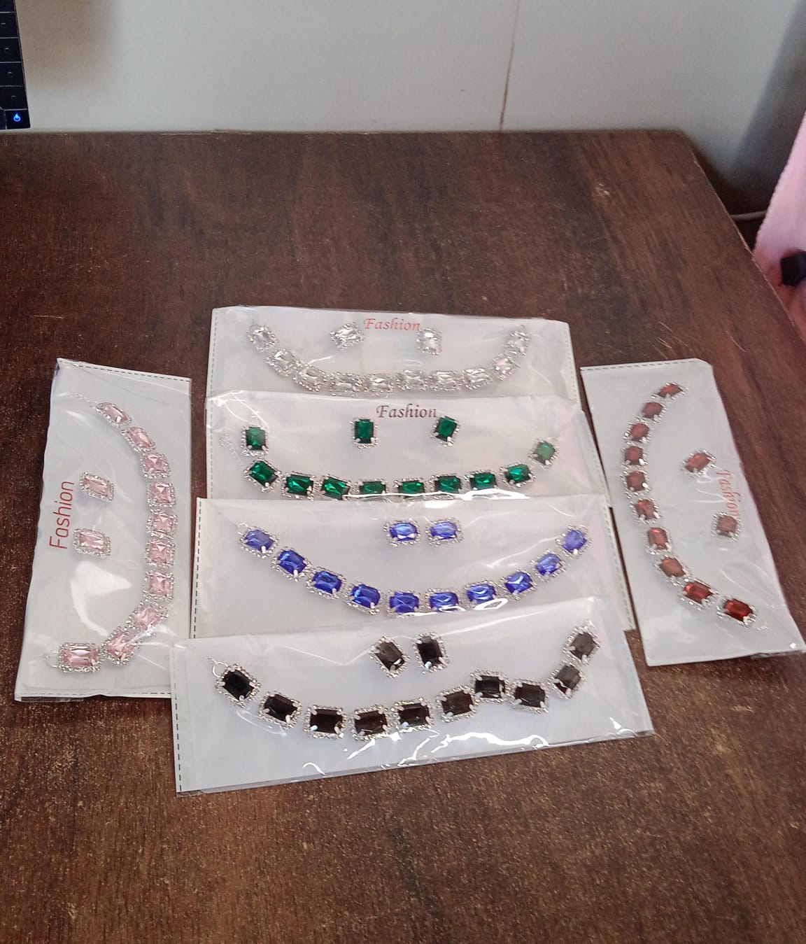 Diamond Necklace And Earrings Set (1 Set  Mix Color) - Happy Price - Image 7