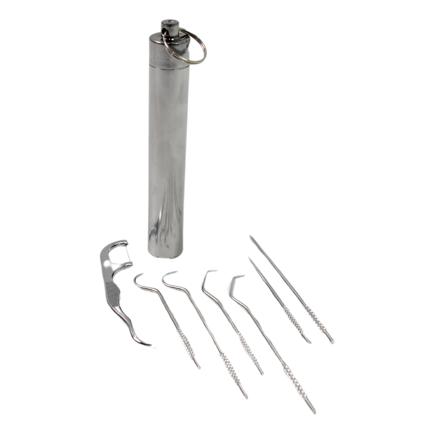 7 In 1 Stainless Steel Toothpick Flossier Set (1 Set  With Case) - Happy Price - Image 5
