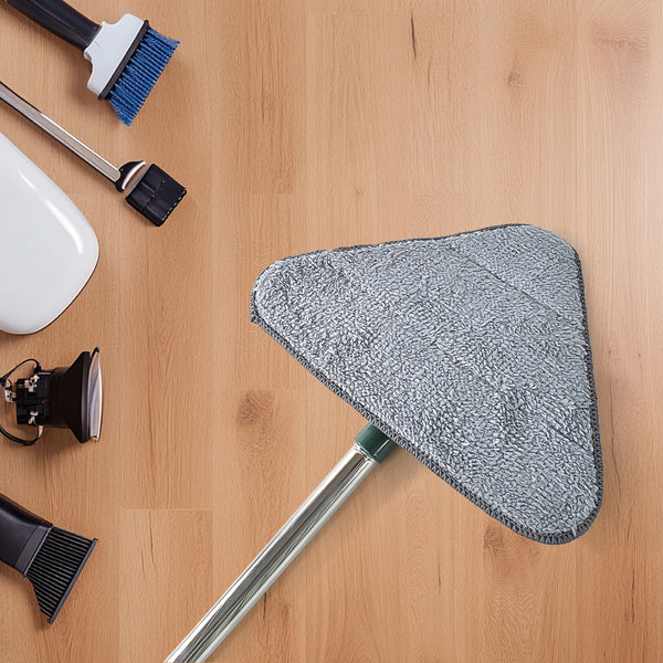 2-in-1 Extendable Triangle Mop with Telescopic Handle - 360° Rotating Floor & Wall Cleaner (1 Pc)