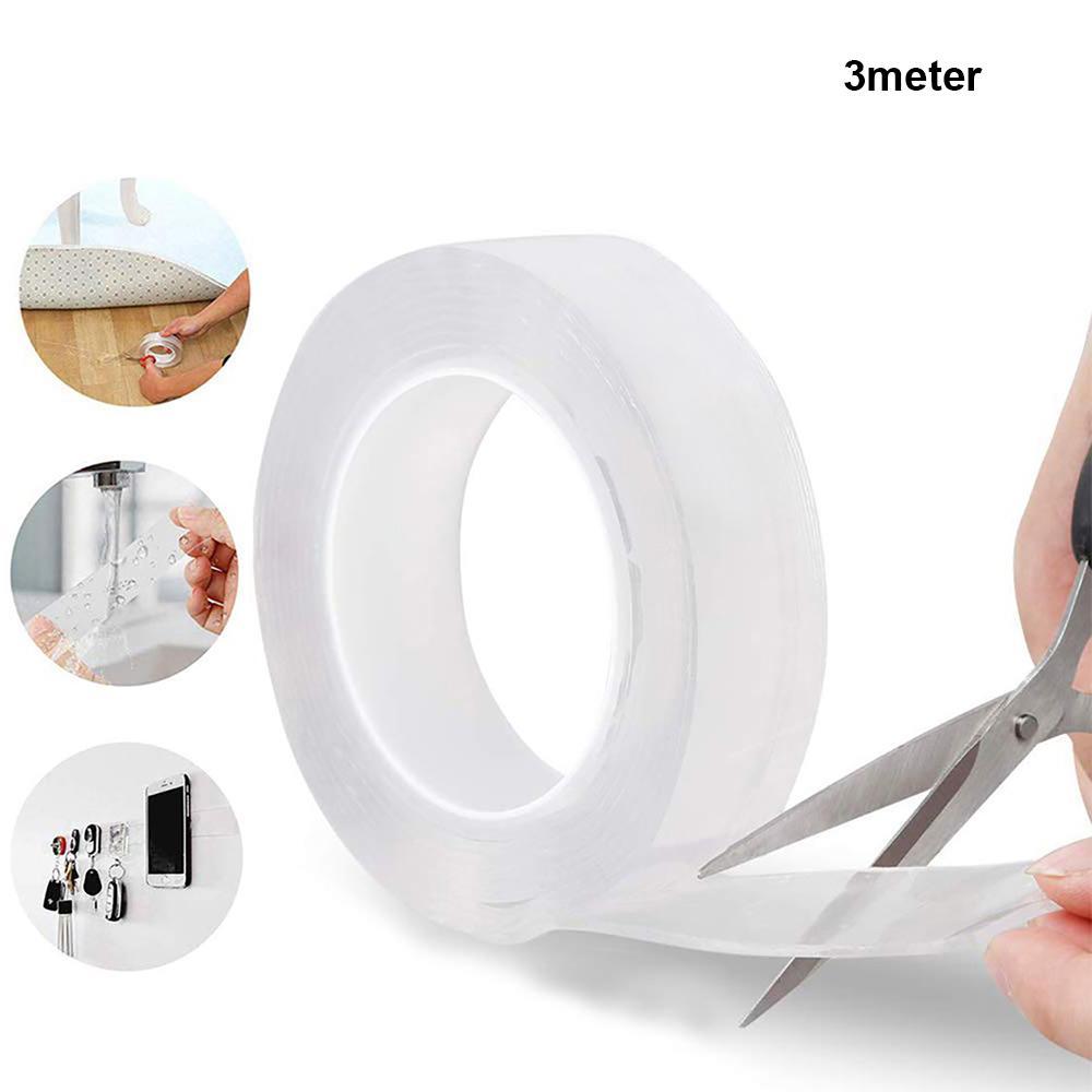 Double Sided Nano Adhesive Tape 3 Meter Washable Traceless Nano Gel Tape Multipurpose - Happy Price - Image 1