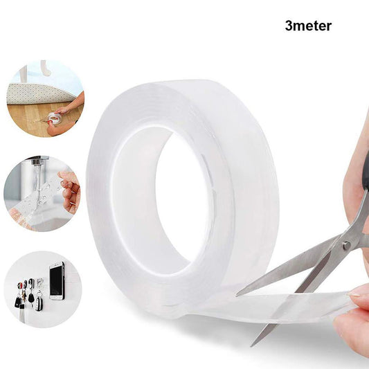 Double Sided Nano Adhesive Tape 3 Meter Washable Traceless Nano Gel Tape Multipurpose - Happy Price - Image 1