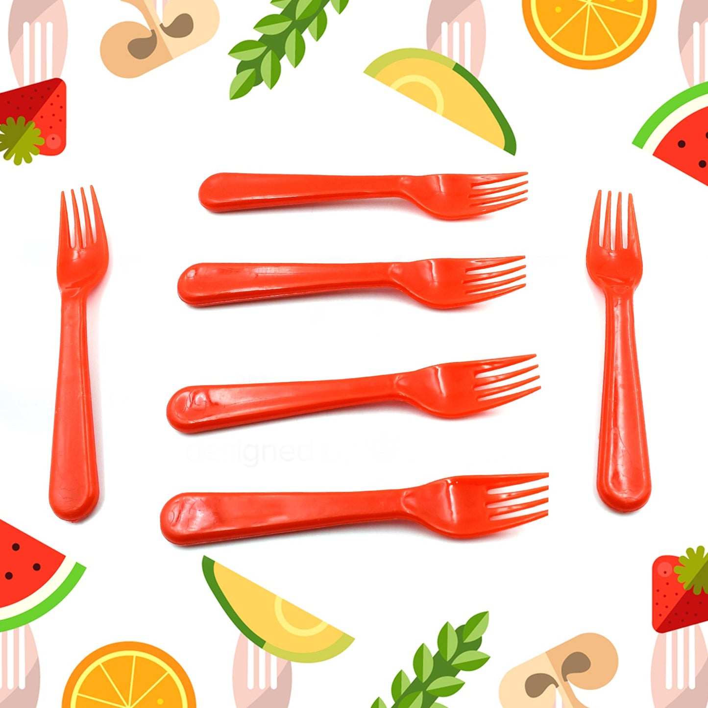 Plastic Fork Spoon Fork Spoon Set Fruit Fork Spoon Set  Baby Fork Spoonvegetable Fork Spoon Plastic Salad Spoon Dessert Spoon (6pc Set) - Happy Price - Image 5