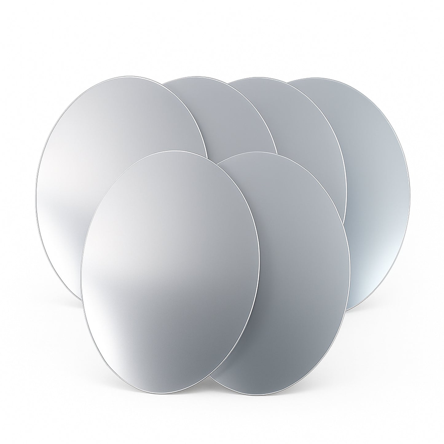 Elegant Oval Frameless Wall Mirror For Home  Office Decor (6 Pc) - Happy Price - Image 2