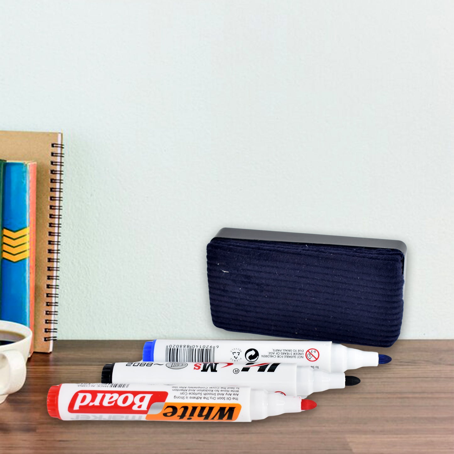 Whiteboard Marker Set (Blue Black Red) With Board Duster - Pack Of 4 - Happy Price - Image 2