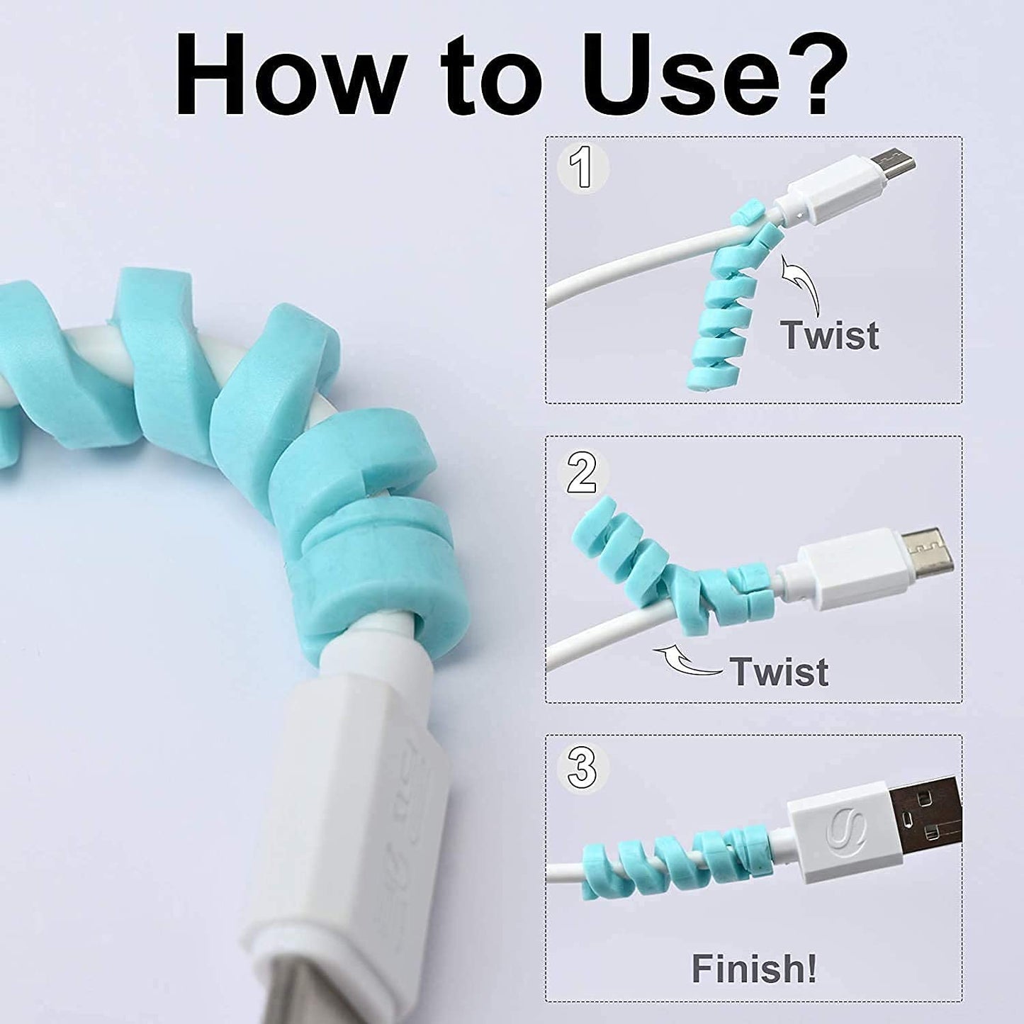 Spiral Charger Spring Cable Protector Data Cable Saver - Happy Price - Image 5