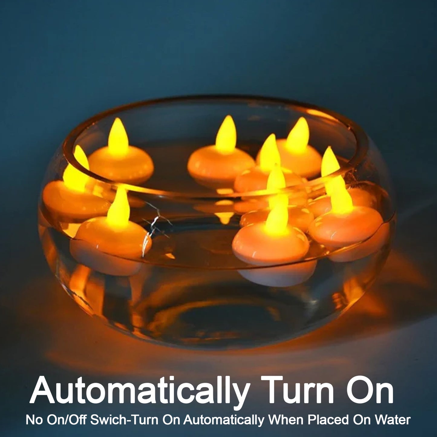 Set Of 12 Flameless Floating Candles Battery Operated Tea Lights Tealight Candle - Decorative Wedding. - Happy Price - Image 3