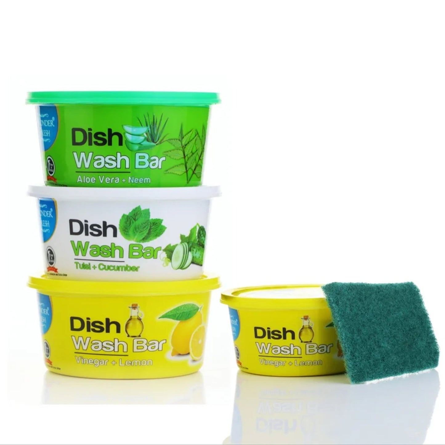 Fresh Mix Flavor Round Dishwash Bar With Super Scrubber Free Complete Dishwashing Solution Tough Stains Remover (350 Gm) - Happy Price - Image 6