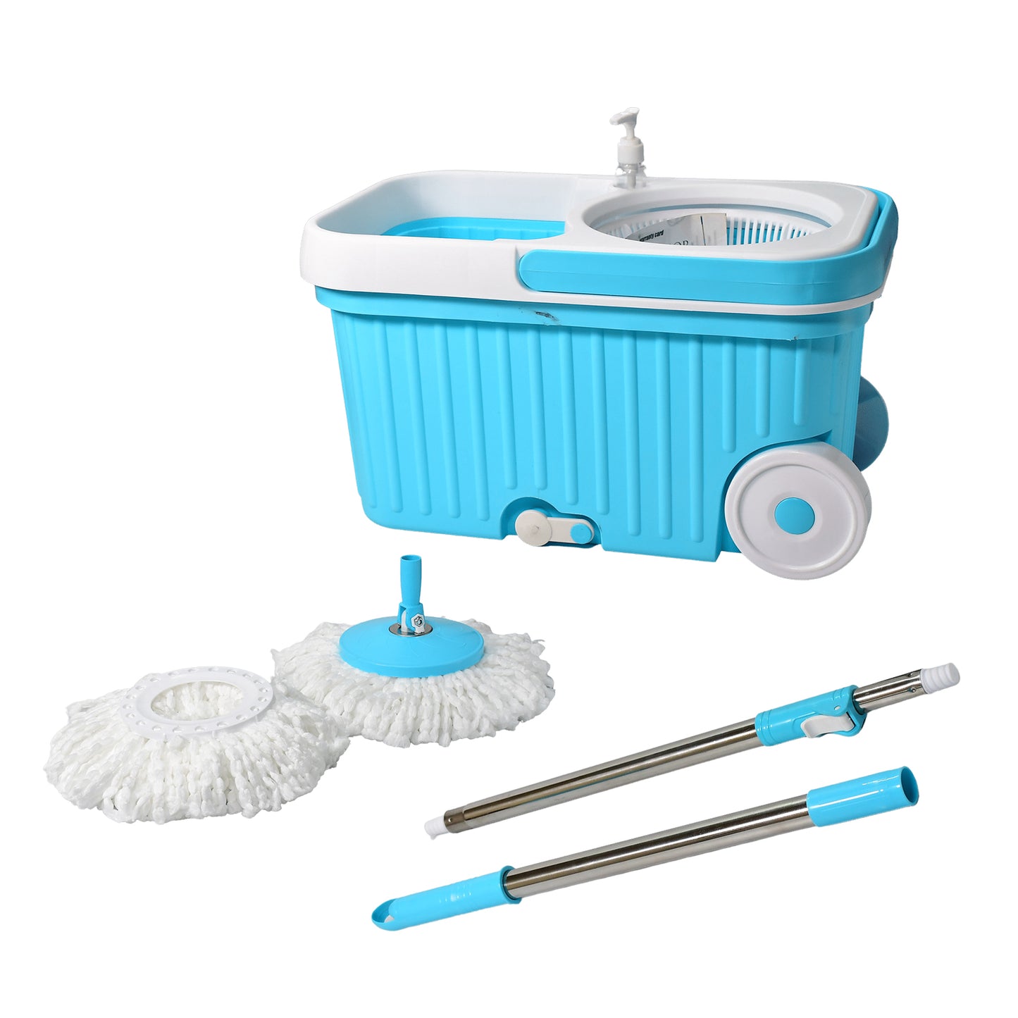 Sporty Plastic Spin Mop With Bigger Wheels And Plastic Auto Fold Handle For 360 Degree Cleaning. - Happy Price - Image 6