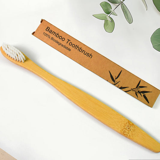 Wooden  Bamboo Brush Toothbrush Ultra Soft Bristles (1 Pc) - Happy Price - Image 1