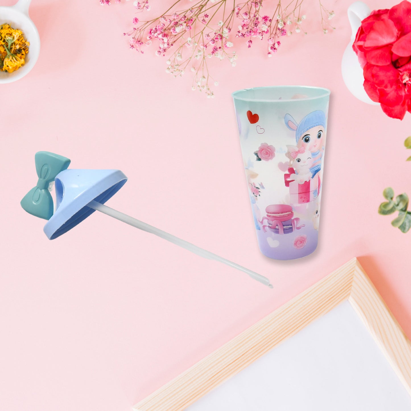Unicorn Water Bottle With Straw  Lid For Kids (Without Light) - Happy Price - Image 3