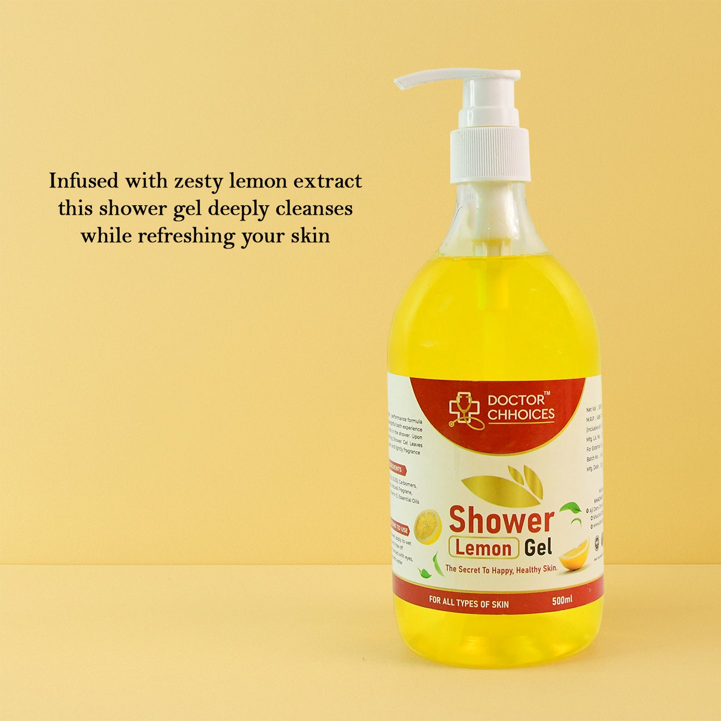 Doctor Chhoices Lemon Shower Gel 500ml - Refreshing Body Wash