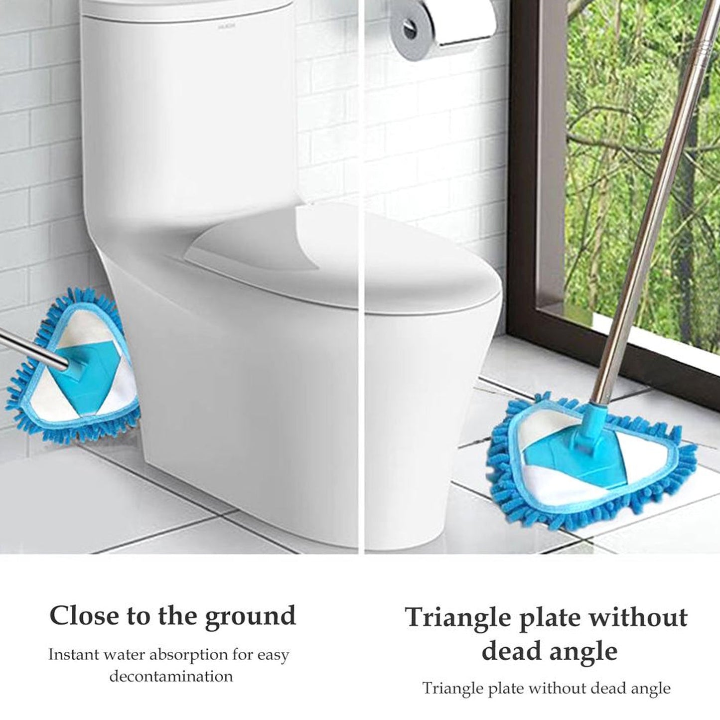 Stainless Steel Road Adjustable Triangle Mop Used For Cleaning Dusty And Wet Floor Surfaces And Tiles. - Happy Price - Image 3
