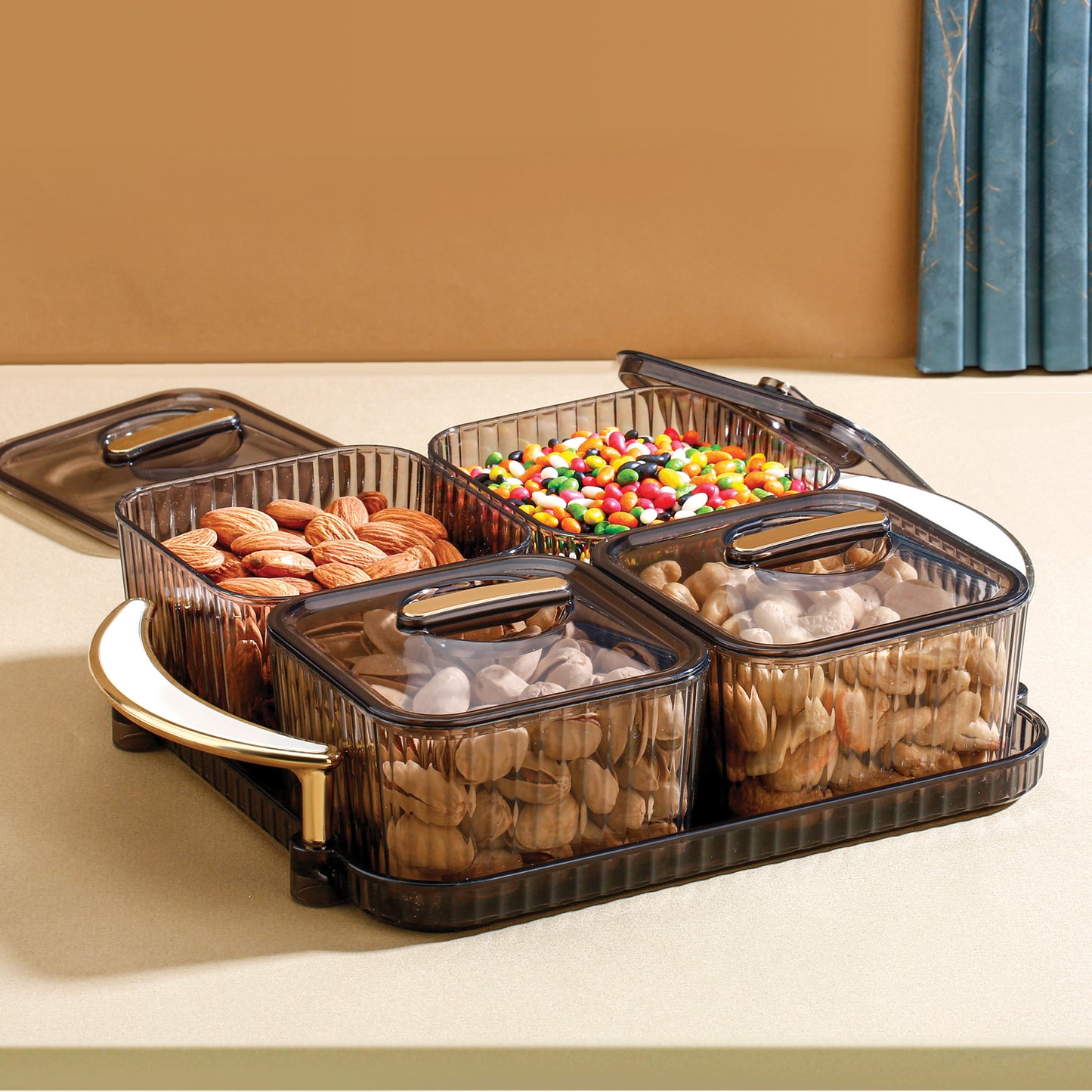 Luxury Delight 4-piece Dryfruit Storage Box (1 Set) - Happy Price - Image 3