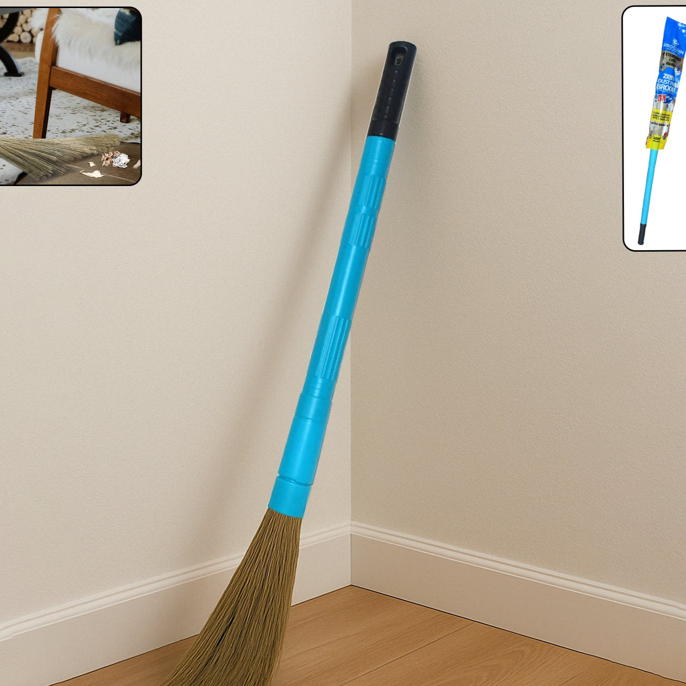 Pro Clean Expandable Floor Broom With Plastic Handle - Happy Price - Image 1