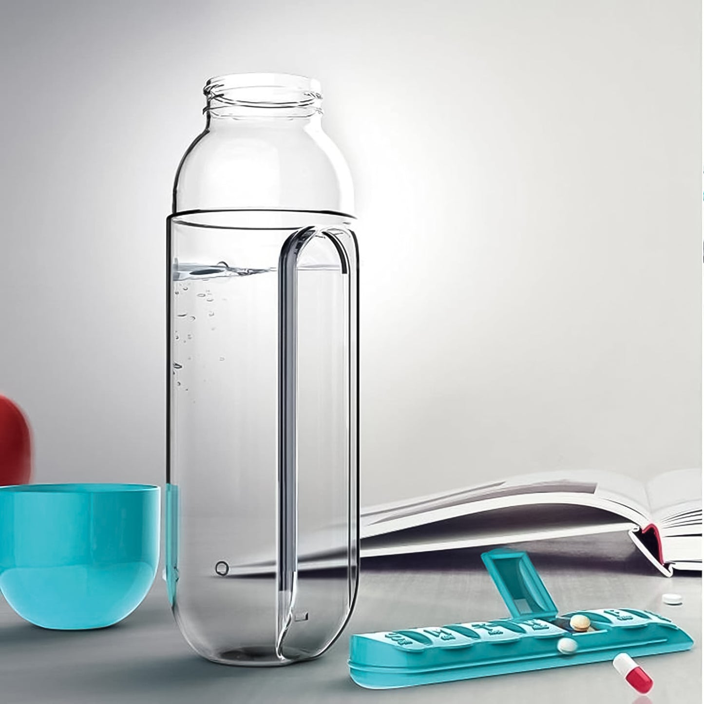 Pill  Vitamin Bottle Water Bottle Multi Functional Use For Traveling  Outdoor Use Water Bottle Travelling Kit Summer Special Bottle (600 Ml   Mix Color ) - Happy Price - Image 4