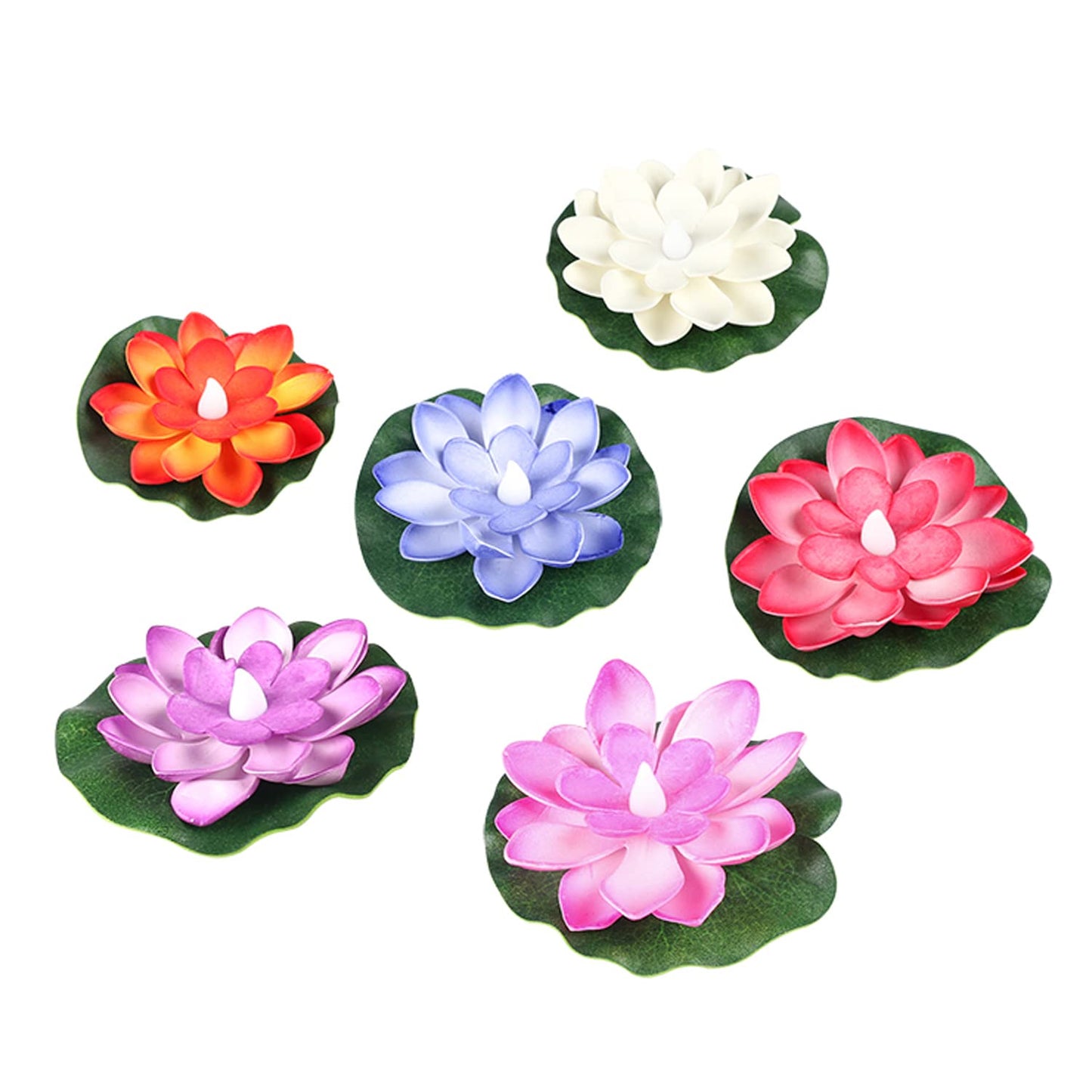 Water Floating Smokeless Candles  Lotus Flowers Sensor Led Tealight For Outdoor And Indoor Decoration - Pack Of 6 Candle Candle (Pack Of 6) - Happy Price - Image 2