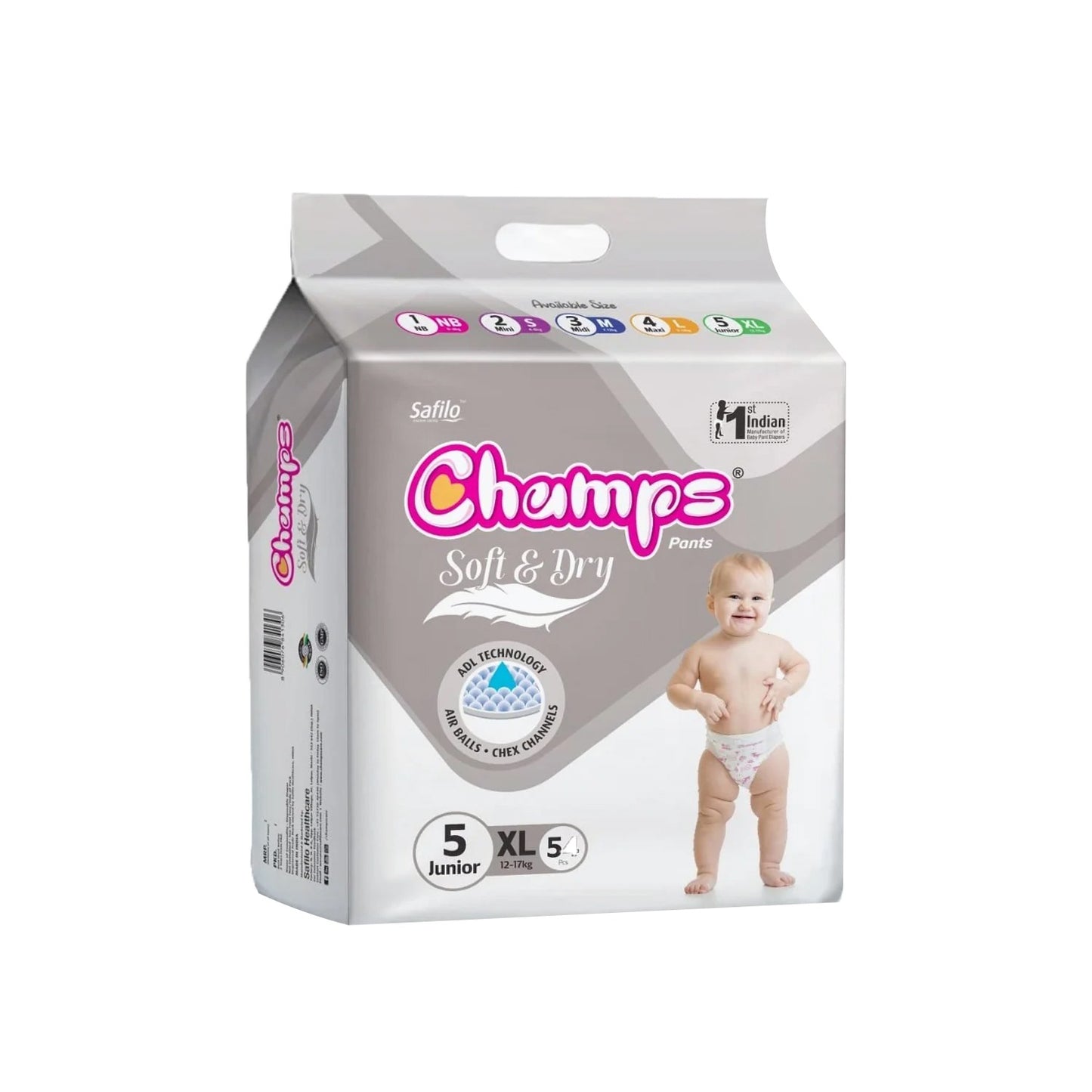Baby Diaper High Absorbent Pant Diapers  Champs Soft And Dry Baby Diaper Pants Xl  54 Pcs (Extra Large  Xl54 Pieces) - Happy Price - Image 7