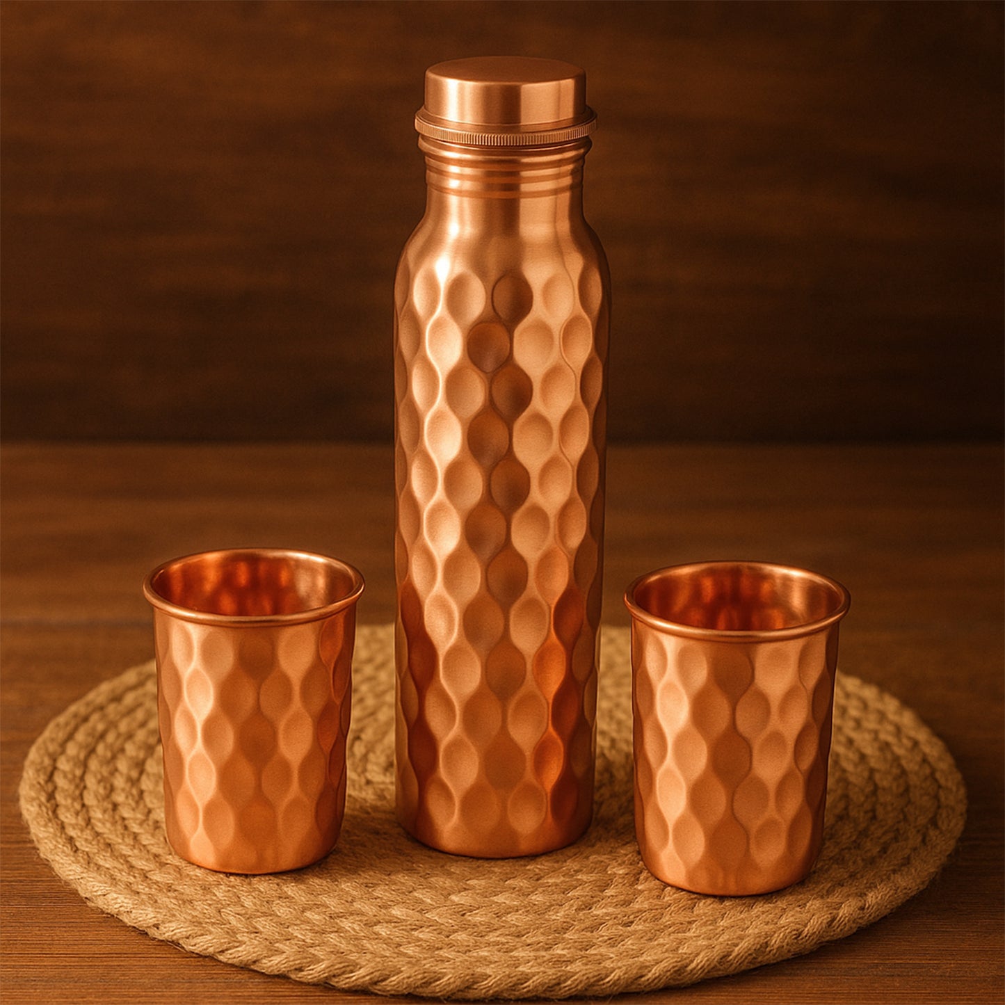 Copper Water Bottle 2 Glasses With Gift Box (3 Pcs Set) - Happy Price - Image 4