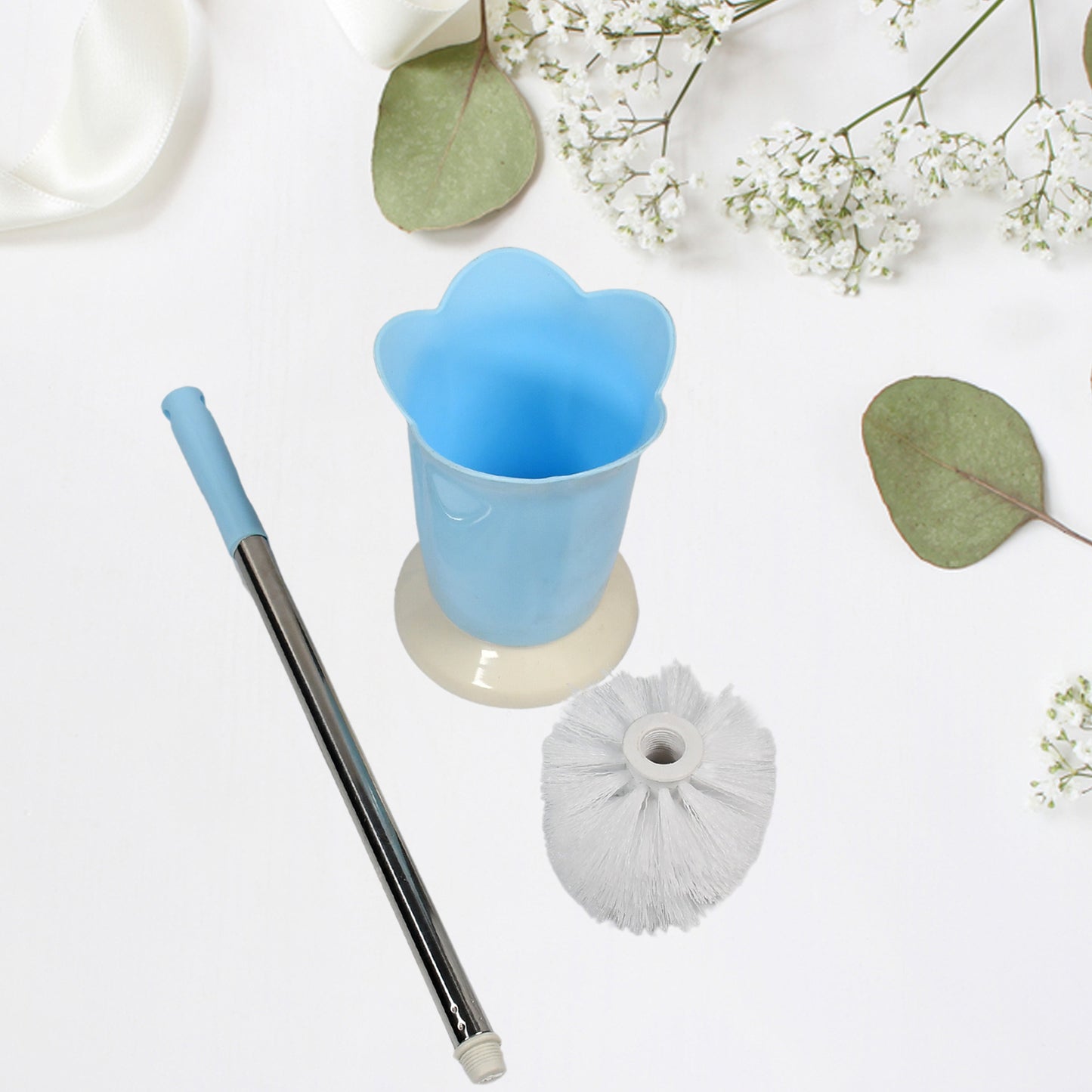 Premium Toilet Plastic Brush With Holder Stand Western And Indian Toilet Bathroom Cleaning - Happy Price - Image 3