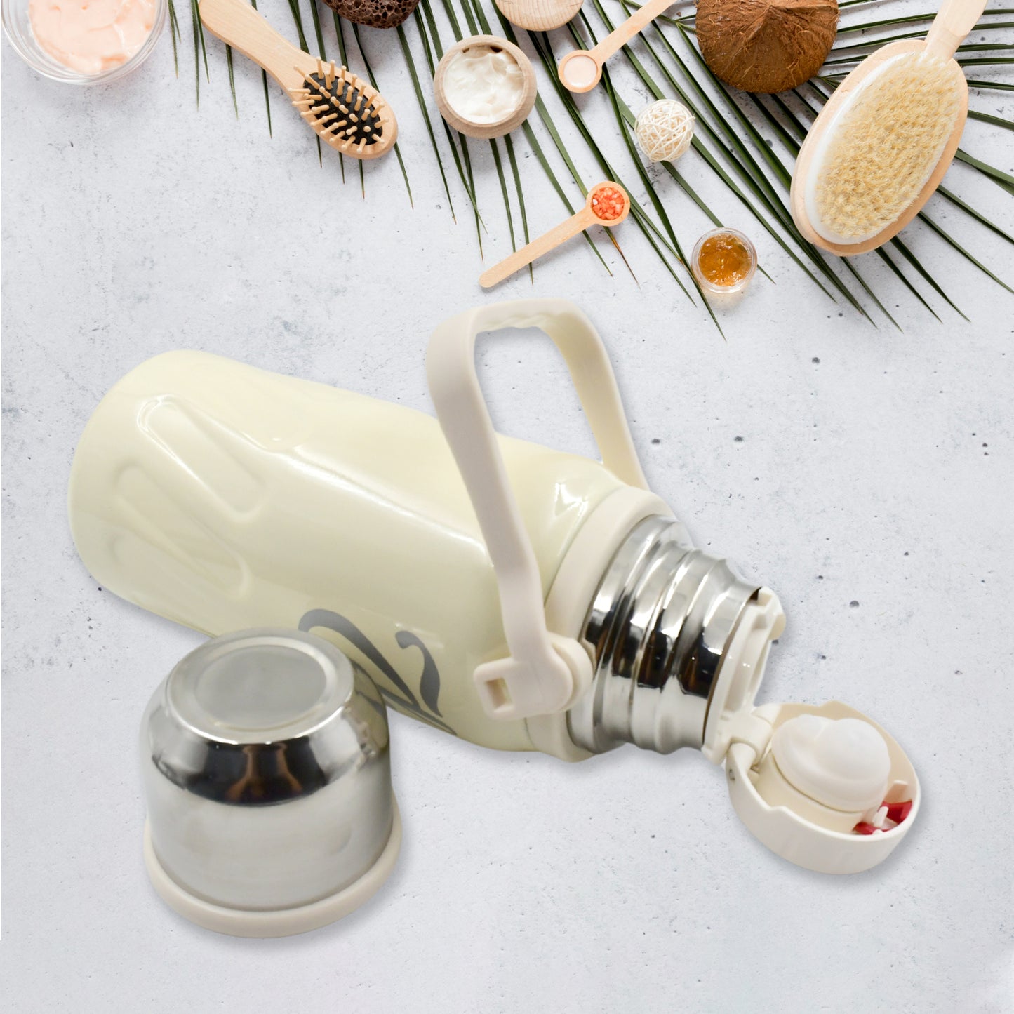 Stainless Steel Vacuum Insulated Water Bottle  Leak Proof Flask For Tea Coffee  Reusable Water Bottle With Hanging Strap  Bottle For Hot  Cold Drinks Wide Mouth Water Flask (900 Ml) - Happy Price - Image 3