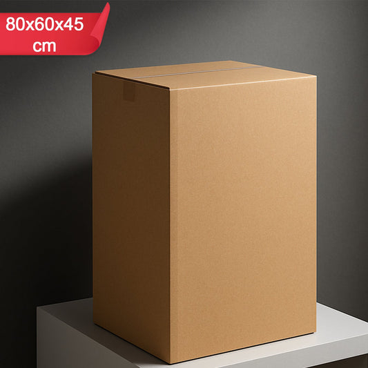 Strong Brown Corrugated Packing Box - 80x60x45cm, 1 Piece