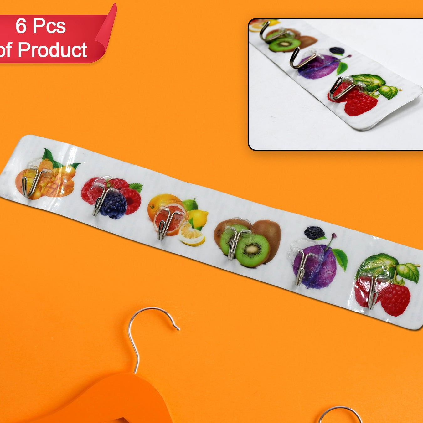 Tranparent Wall Hook Strong Wall Hook Adhesive Hook Wall Hooks High Quality Premium Hook For Home  Office   Multiuse Hook ( 6pc ) - Happy Price - Image 1