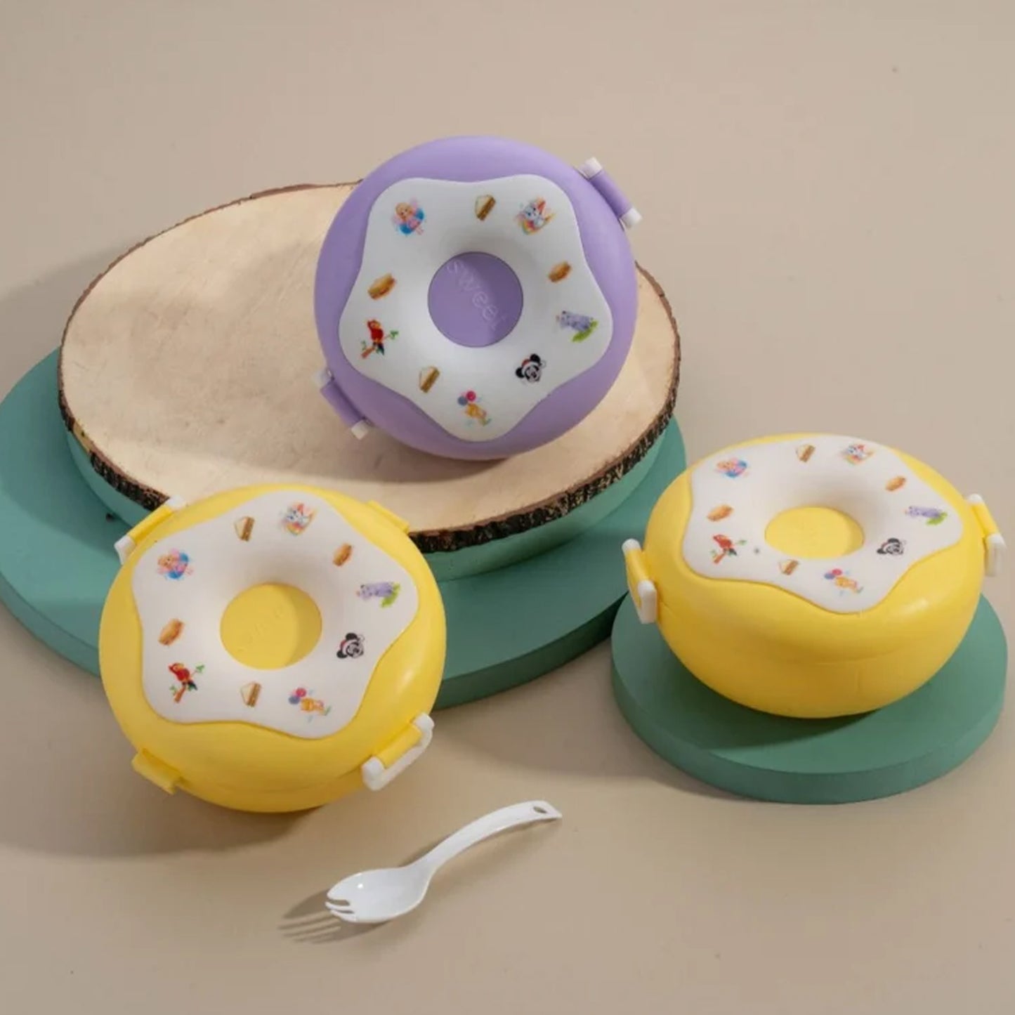 Donut Shaped Double Insulated 3 Compartment Lunch Box (1 Pc  Mix Color) - Happy Price - Image 6