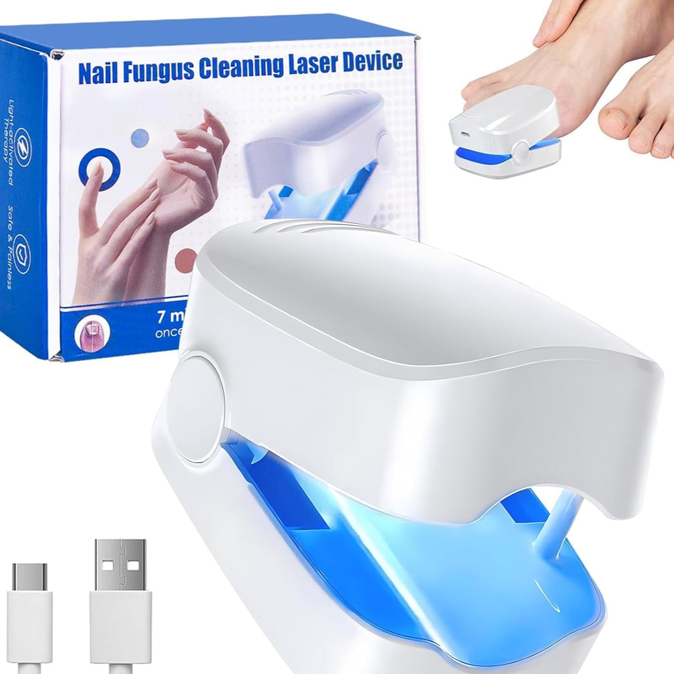 Rechargeable Nail Fungus Treatment For Toenail Toe Nail Fungal Treatment Nail Fungus Laser Device Anti-fungal Nail Treatment For Hand  Feet Infections Remover For Home Use - Happy Price - Image 1