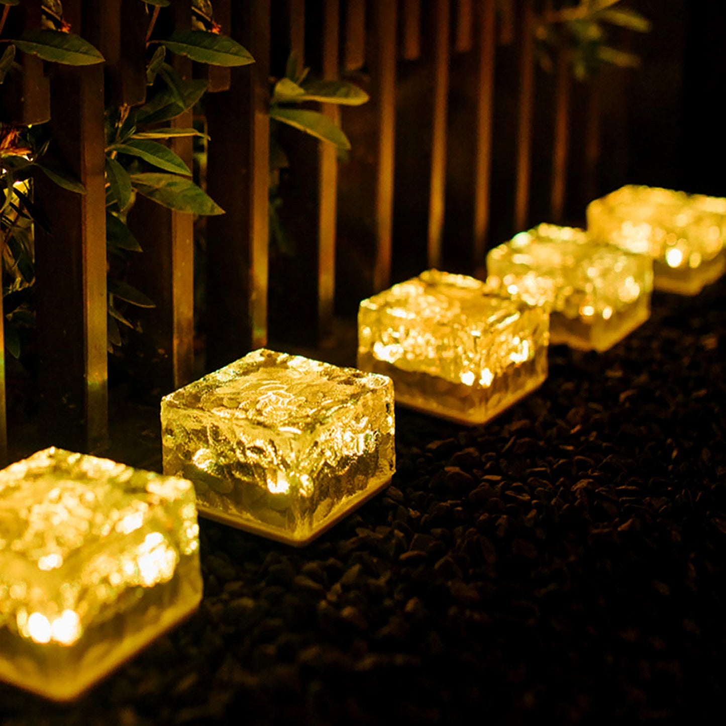 solar Ice Cube Shaped Garden Light Ice Cube Shaped Garden Warm Light Outdoor Solar Garden Decorative Lights For Walkway Pathway Backyard Christmas Decoration Parties - Happy Price - Image 6