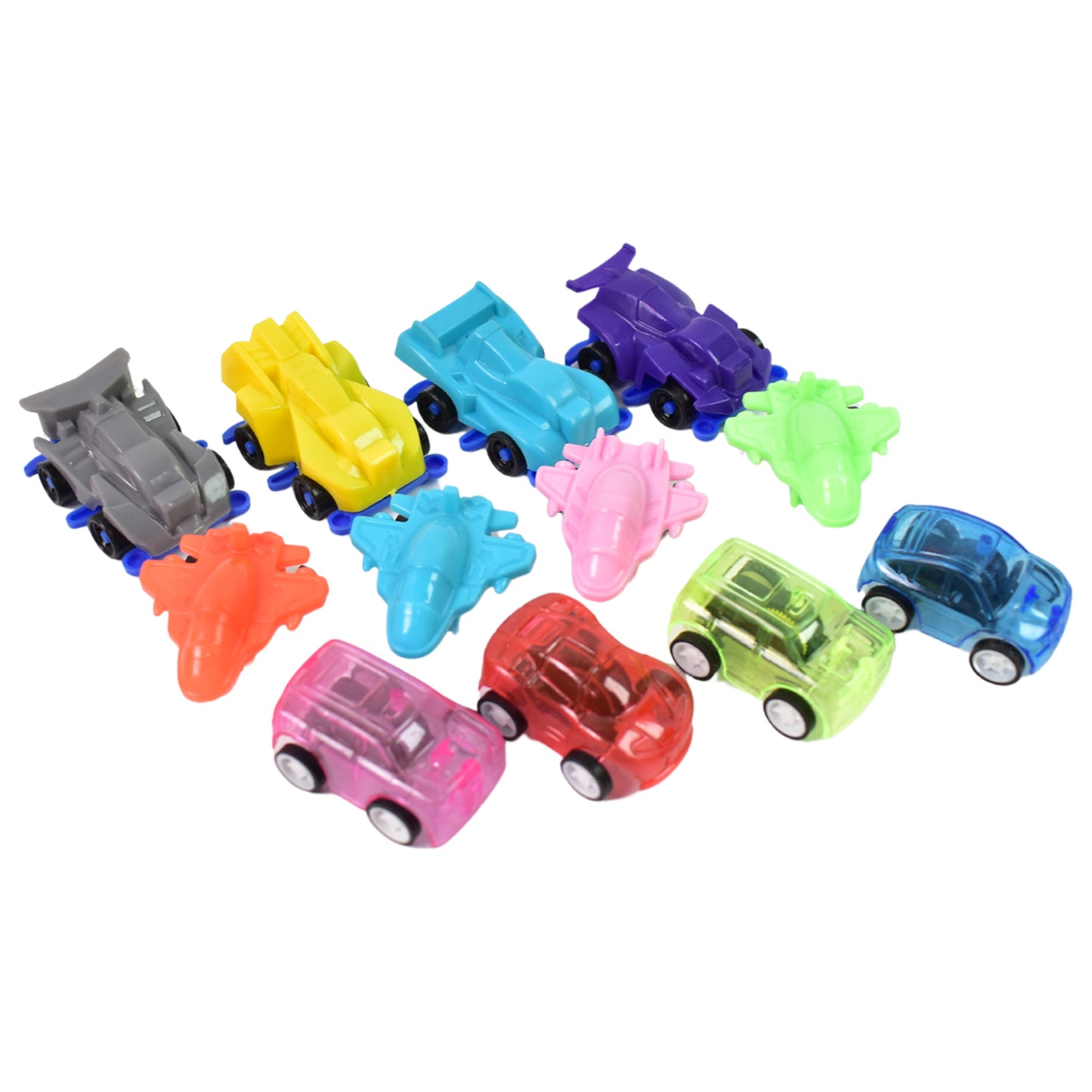 Mini Pull Back Car  Aeroplane Plastic Pull Back Car Cartoon Toys (12 Pcs Set) - Happy Price - Image 4