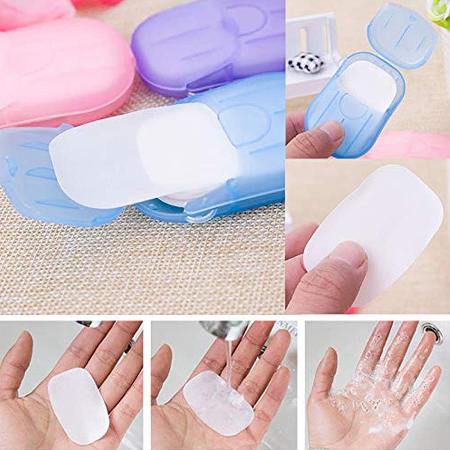 Portable Easy Carry Travel Paper Soap Sheet With Mini Box (20 Sheets In A Pack Approx  Mix Color) - Happy Price - Image 7