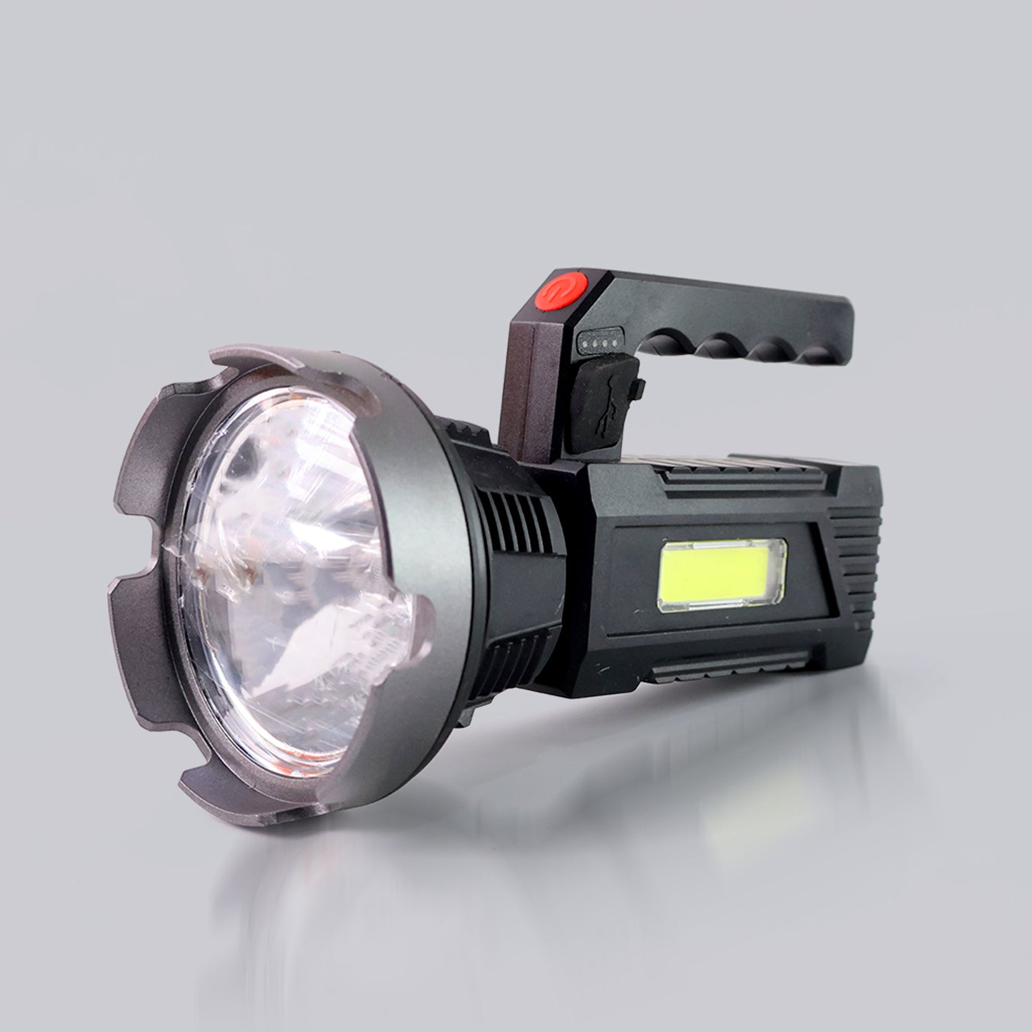 Heavy-duty Rechargeable Usb Led Hand Torch With Cob Side Light (1 Pc) - Happy Price - Image 2
