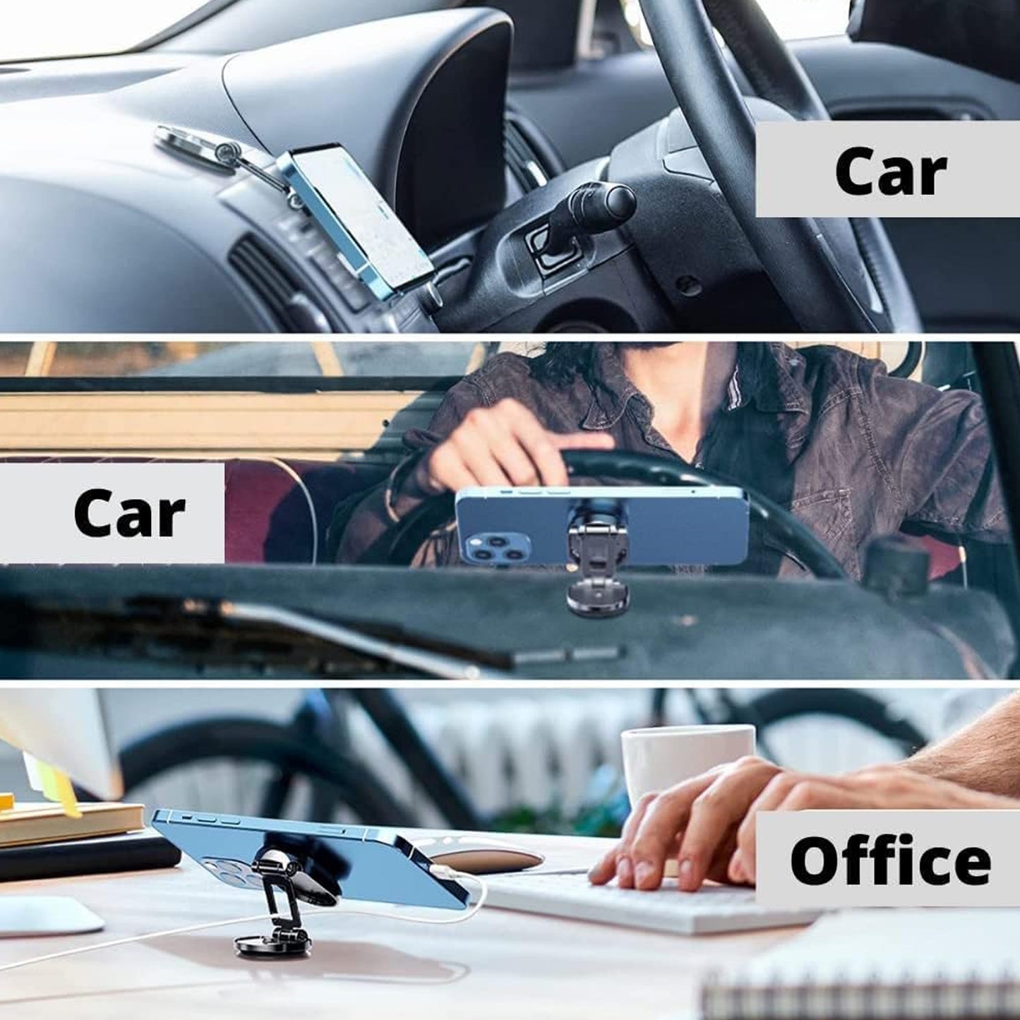 360 Rotating Magnetic Alloy Car Phone Mount - Pack of 1