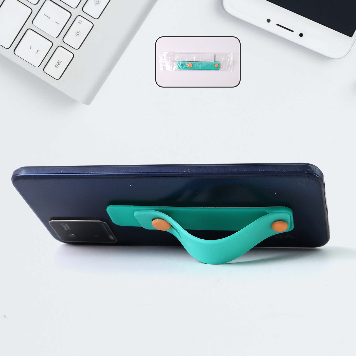 Teal Green Phone Loop Finger Holder Phone Grip Straps Silicone Phone Finger Strap (1 Pc) - Happy Price - Image 6