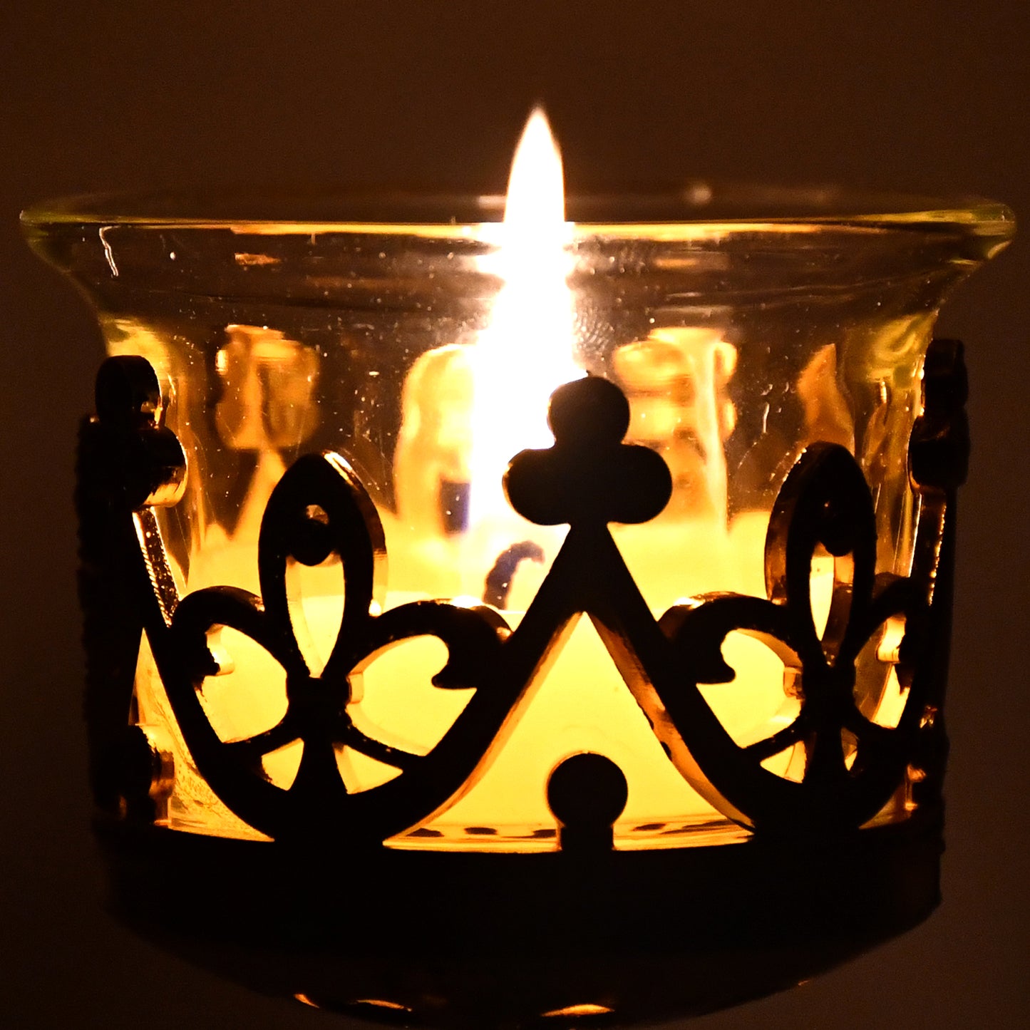 Flower Diwali Candle Holder With Plastic Stand (1 Set) - Happy Price - Image 6