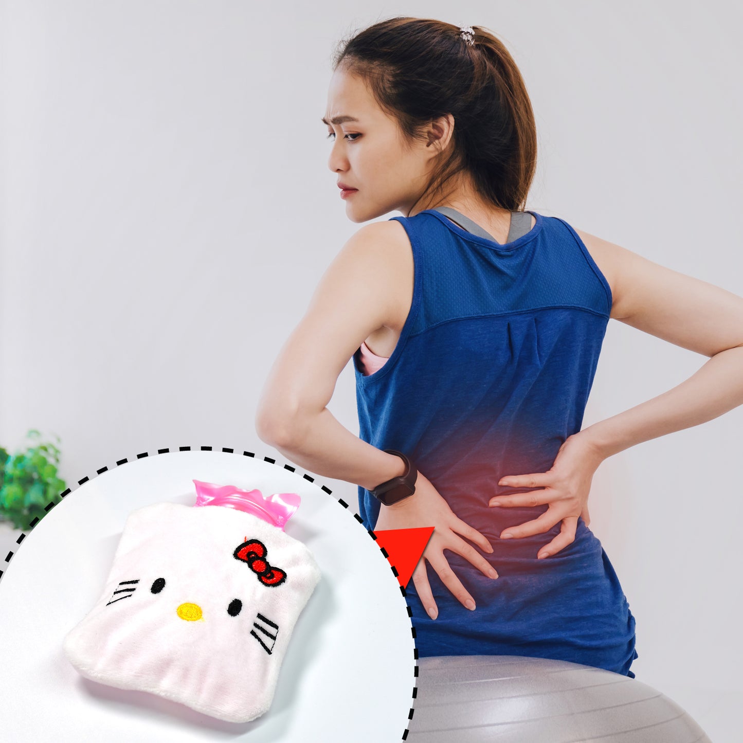 White Hello Kitty Small Hot Water Bag With Cover For Pain Relief Neck Shoulder Pain And Hand Feet Warmer Menstrual Cramps. - Happy Price - Image 4