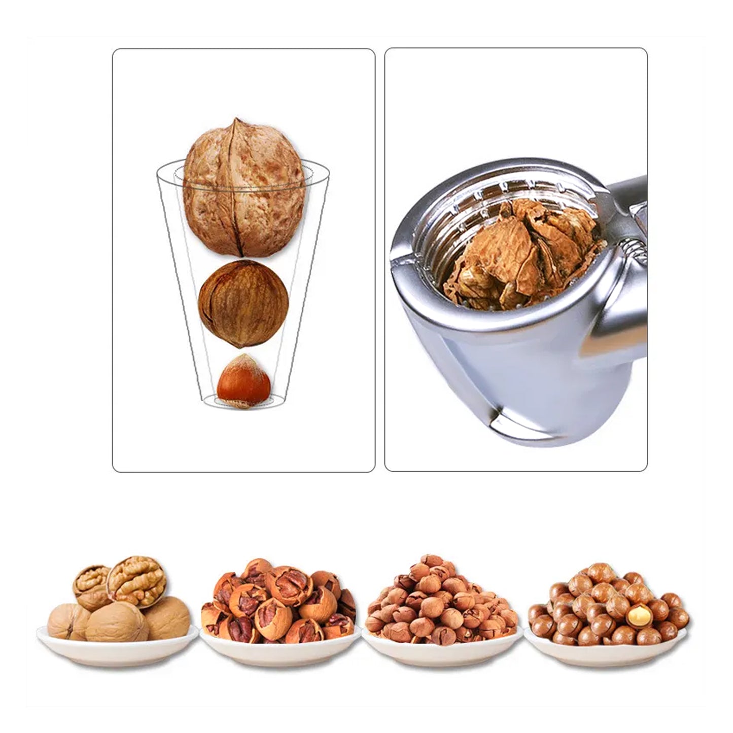 Walnut Cracker Luxury Die Cast Stainless Alloy Nut Cutter Walnut Clamp Plier Portable Smart Walnut Akhrot Pincers Bottle Opener For Pecans Almonds Brazil Nuts - Happy Price - Image 6