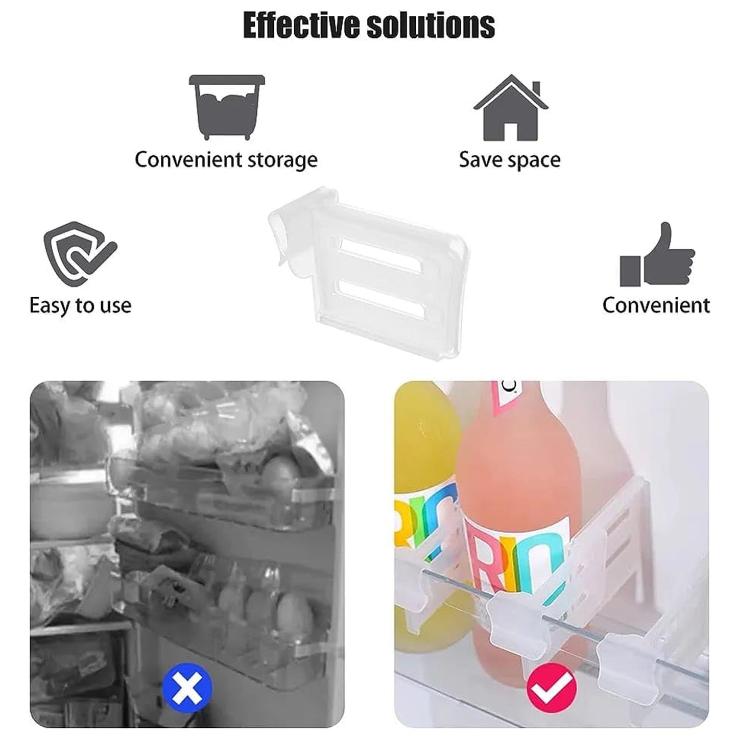 Refrigerator Internal Drawer Shelf Divider Clip (4 Pcs Set) - Happy Price - Image 6