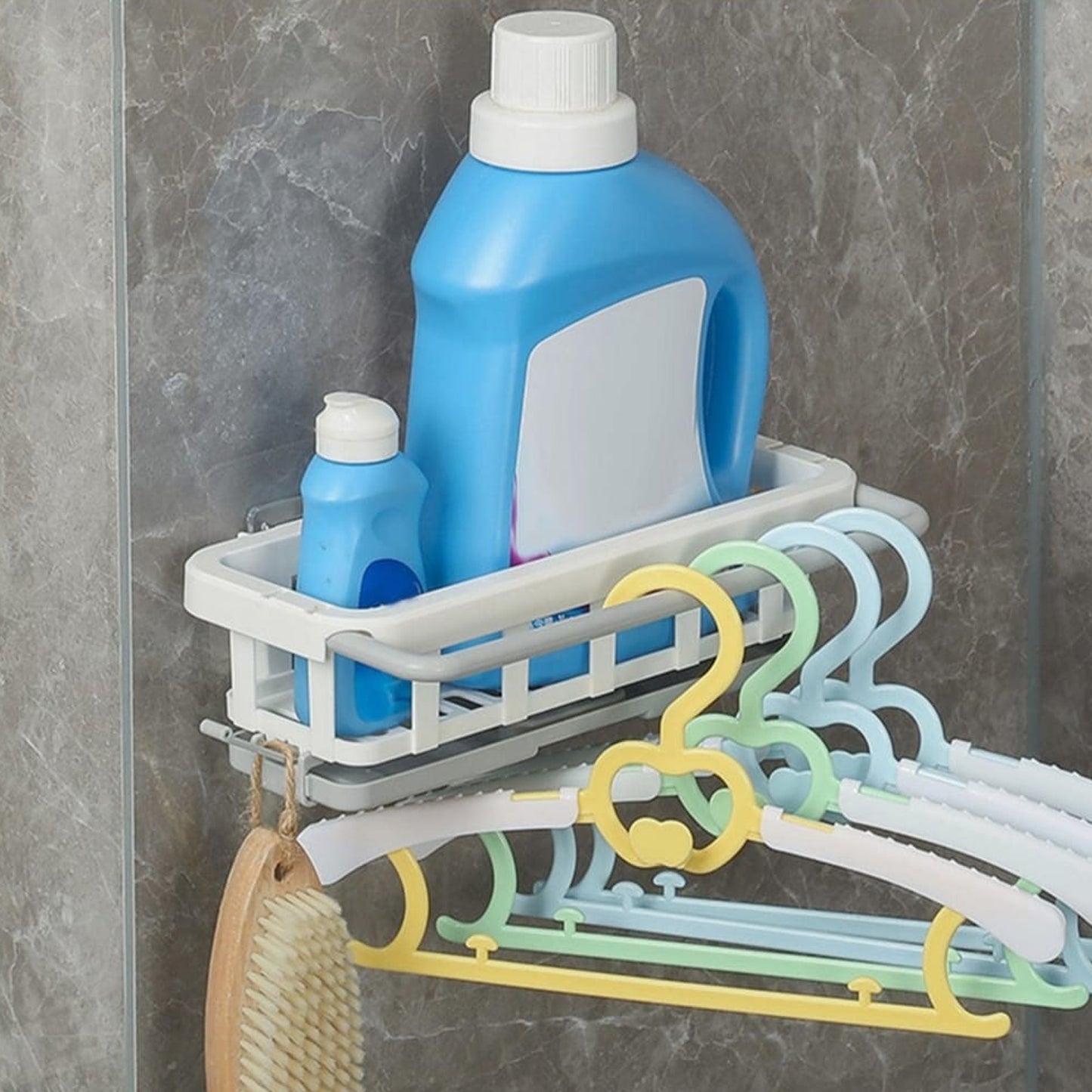 Multipurpose Platic Hanging Drain Rack Retractable Sponge Storage Hanging Rack With Adhesive Hook For Kitchen And Bathroom Dishcloth Holders Basket Drying Tray Organizer - Happy Price - Image 2