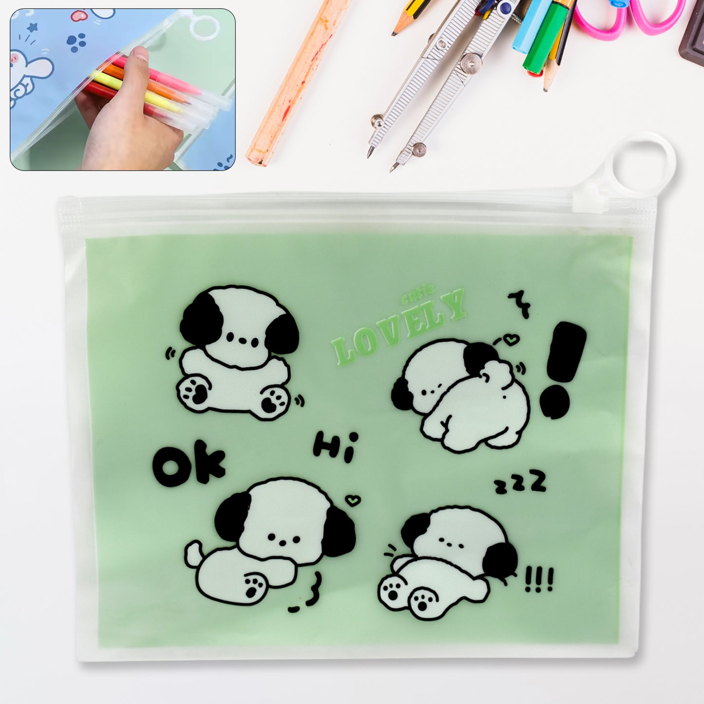 Reusable Multipurpose Pouch Pen Pencil Stationary Case Travel Boys  Girls Pouch With Zip For Travel School Stationary (1 Pc) - Happy Price - Image 2