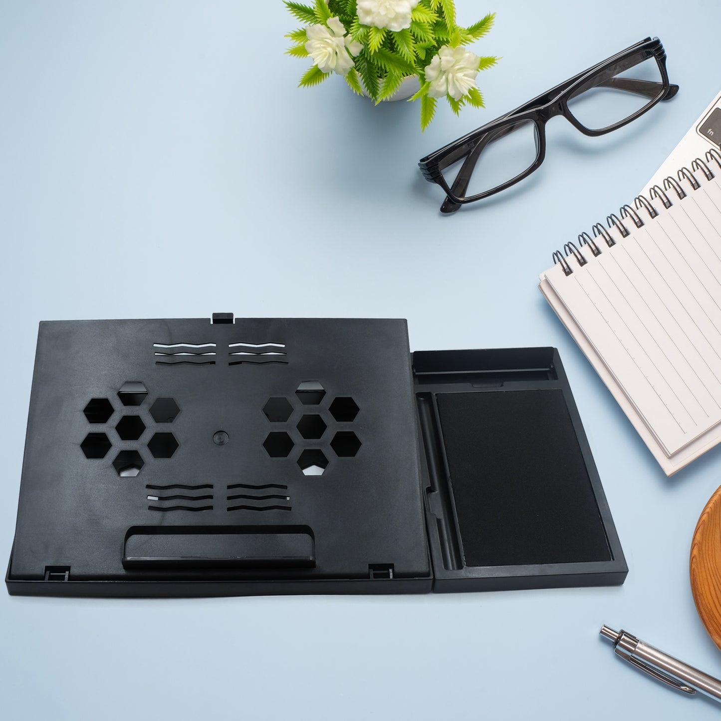 Laptop Stand Suitable Portable Foldable Compatible With Macbook Notebook Tablet Tray Desk Table Book With Free Phone Stand - Happy Price - Image 7