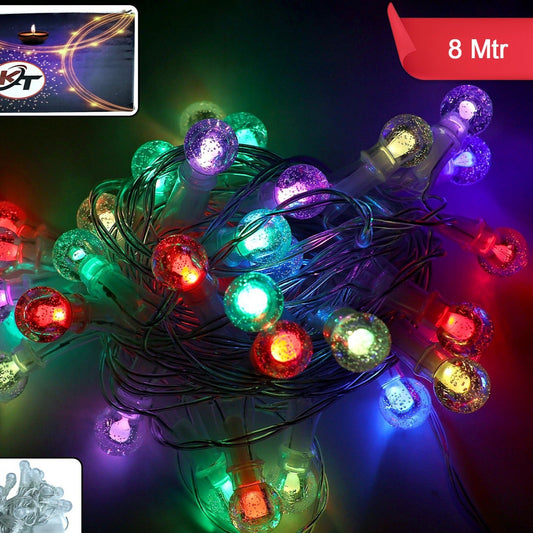 8 Meter Multicolor LED Bubble Ball String Lights for Festive Decor