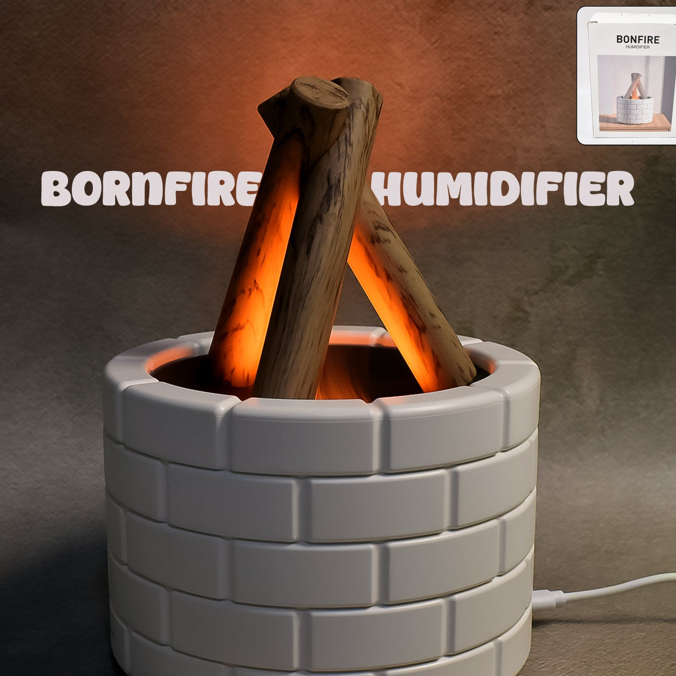 Bonfire Shaped Diffuser Essential Oil Diffuser Multi Function Flame Oil Diffuser (1 Pc) - Happy Price - Image 1