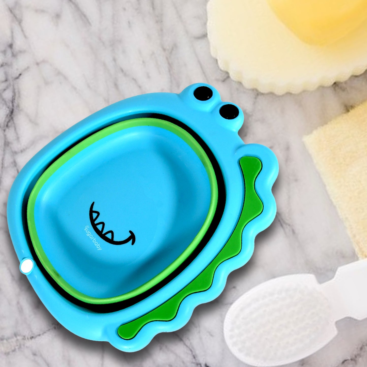 Frog Shape Wash Basin Space Saving Multi Function Foldable Baby Wash Basin Easy Clean Lightweight Thicken For Washing Face For Home (3331cm  1 Pc) - Happy Price - Image 5