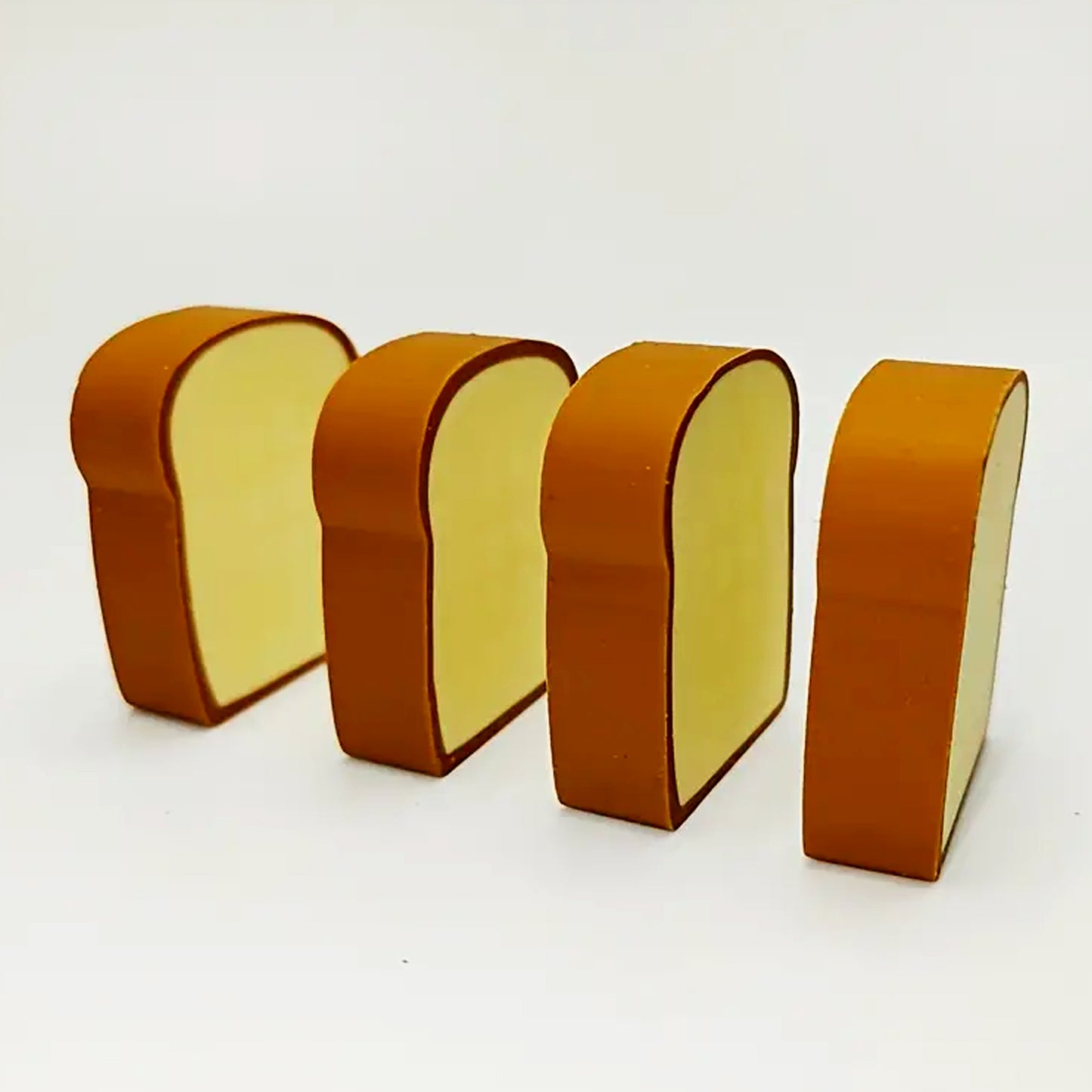 3d Toast Bread Shape Eraser For Kids Cartoons Erasers Toast Bread Erasers Bread Shaped Eraser For Students Gift Cute Fun Food Pencil Erasers For School Classroom Stationery For Boys  Girls (4 Pcs Set) - Happy Price - Image 4