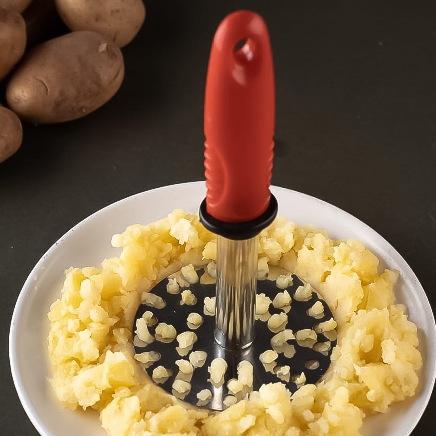 High Grade Stainless Steel Potato Masher Paubhaji  Pav Bhaji Masher With Plastic Handle (1 Pc) - Happy Price - Image 6