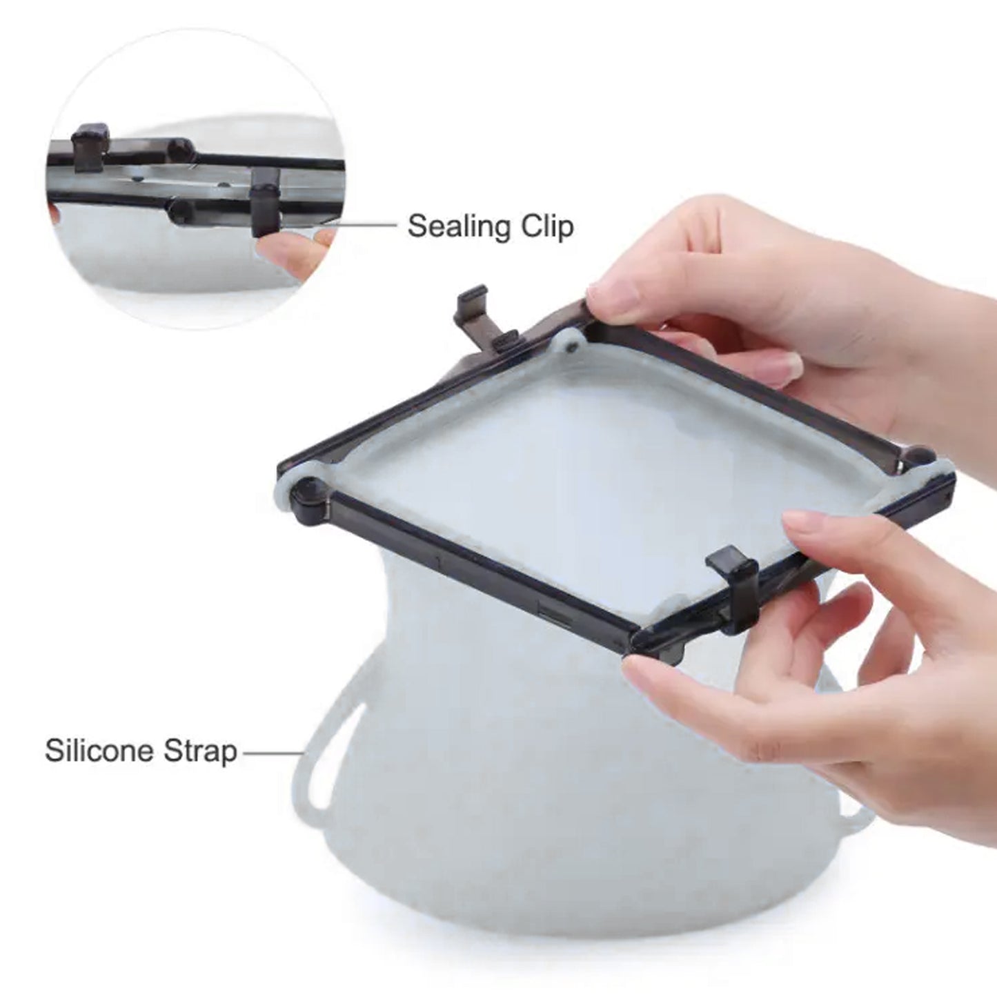 Reusable Silicone Food Storage Bag 3 Bag Set Leakproof Lock Reusable Flat Bottom Freezer Bags Sandwich Bags  Silicone Food Grade Kids Snack Bags  Bpa Free Microwave Dishwasher Safe - Happy Price - Image 6