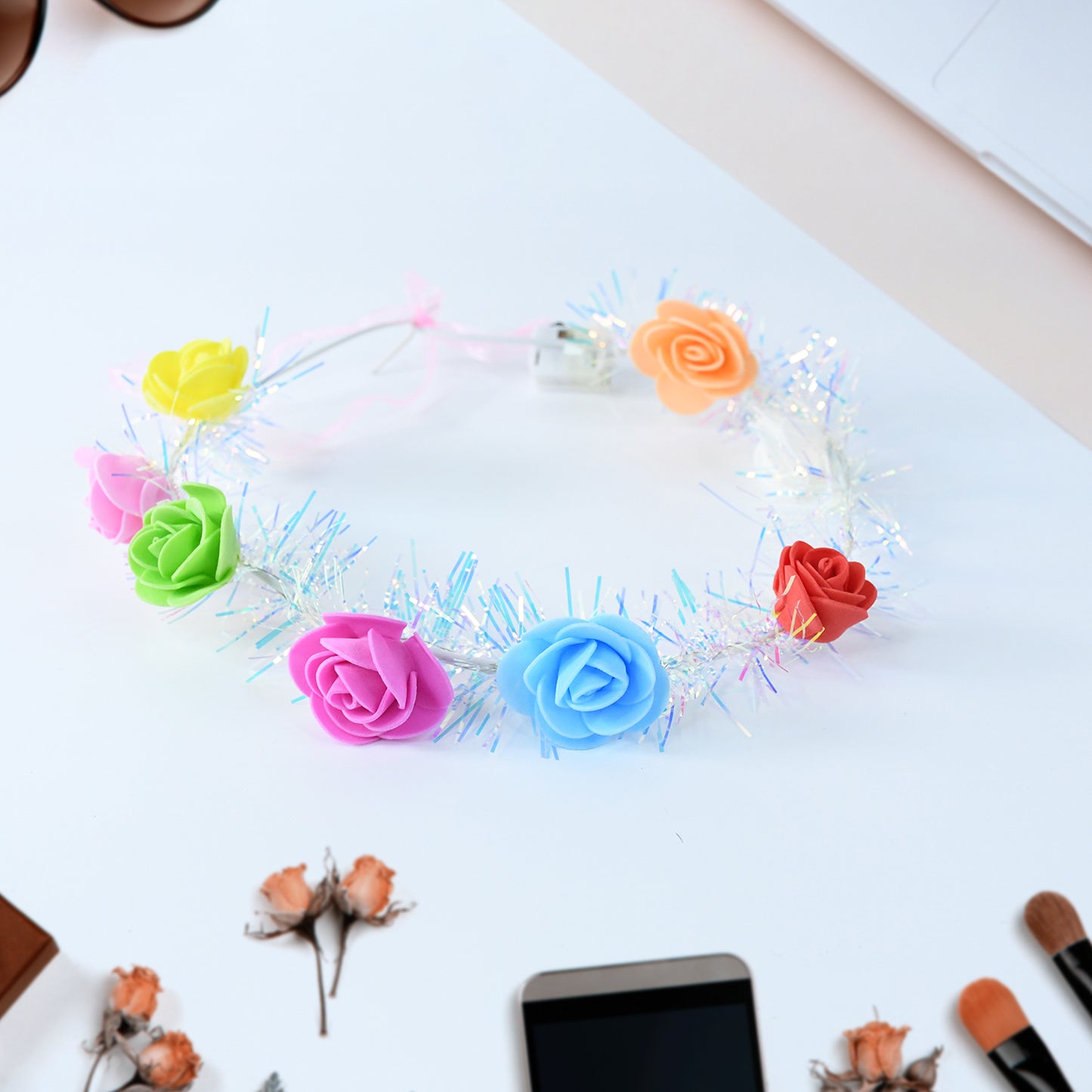Led Flower Crown Headband  Multicolor Light-up (1 Pc) - Happy Price - Image 6